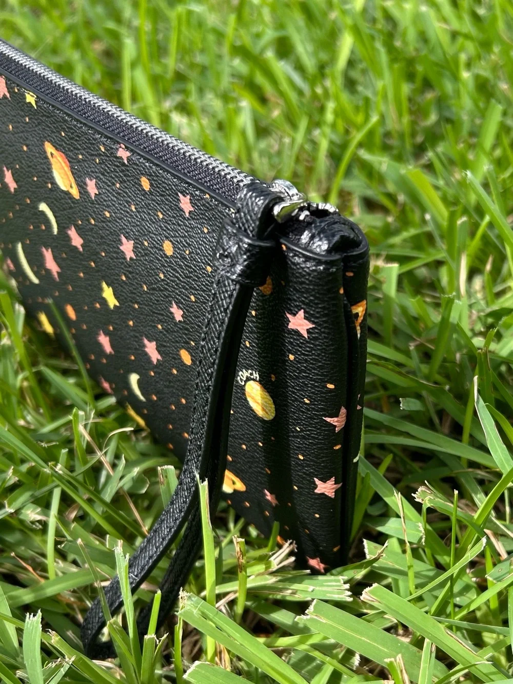 Coach Galaxy Planet & Star Print Large Wristlet